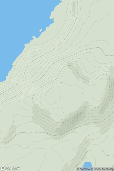 Thumbnail image for Beinn Mhor [Oban to Loch Fyne] showing contour plot for surrounding peak